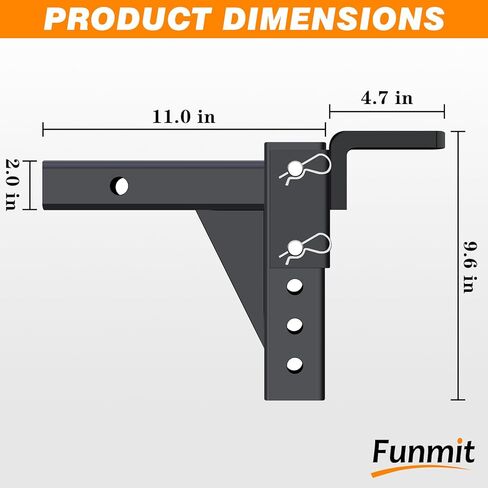 وصلة ربط مقطورة قابلة للتعديل مع 2 دبابيس وصلة، تناسب كرة 2 بوصة ووصلة سحب من الدرجة 3، قدرة سحب 5000 رطل للمقطورات والمعسكرات والقوارب والشاحنات الصغيرة in Kuwait