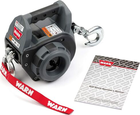 WARN 101575 Handheld Portable Drill Winch with 40 Foot Synthetic Rope: 750 lb Pulling Capacity , Gray in Saudi Arabia