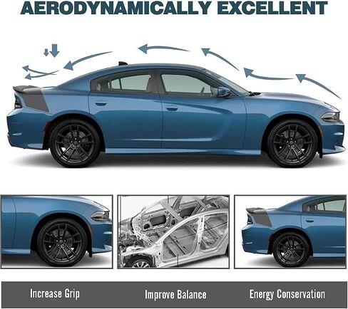 جناح خلفي Auraroad متوافق مع الشاحن 2011-2022 RT SXT SRT، جناح شفة خلفي على طراز Hellcat (أسود لامع) in Saudi Arabia