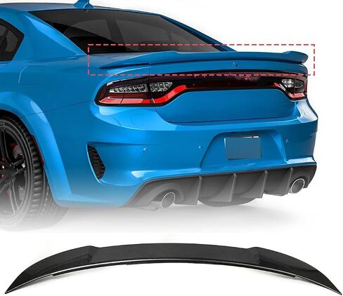 جناح خلفي Auraroad متوافق مع الشاحن 2011-2022 RT SXT SRT، جناح شفة خلفي على طراز Hellcat (أسود لامع) in Saudi Arabia