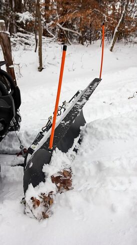 مجموعة أدوات تحديد محراث الثلج ATV/UTV | يتميز بلون برتقالي فلورسنت عالي الوضوح ومصمم من البولي إيثيلين عالي الكثافة مع أغطية نهاية مرنة من الفينيل | 18 بوصة (66029) مجموعة من 2 in Kuwait