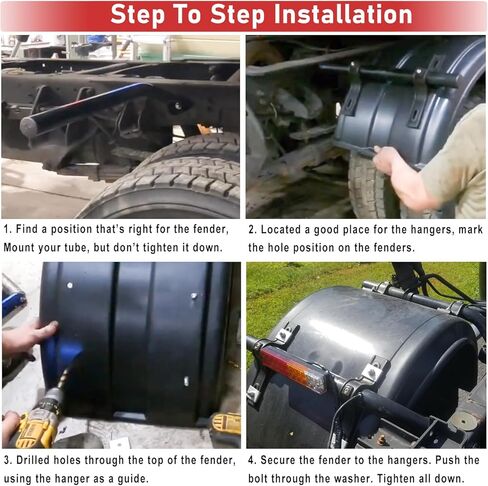 Fender Mounting Kit Black Powder Coated Polymer Offset Fender Mount Kit for Dump Trucks, Garbage Trucks, Work Trucks, Utility Trucks 8590195, 8590245 in Kuwait