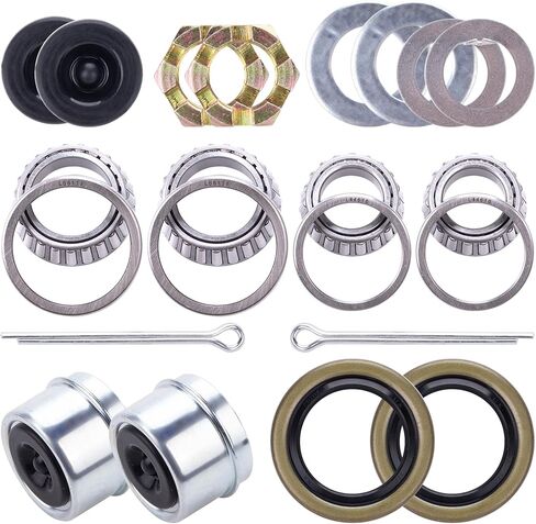 مجموعة TNNR 2 تناسب مجموعة محامل محور العجلة 1-3/8 بوصة إلى 1-1/16 بوصة، L44649/L44610 وL68149/L68111، وأختام الشحوم 171255 تيرابايت، وأغطية الغبار 1.98 بوصة، وصواميل المغزل، دبابيس كوتر in Kuwait