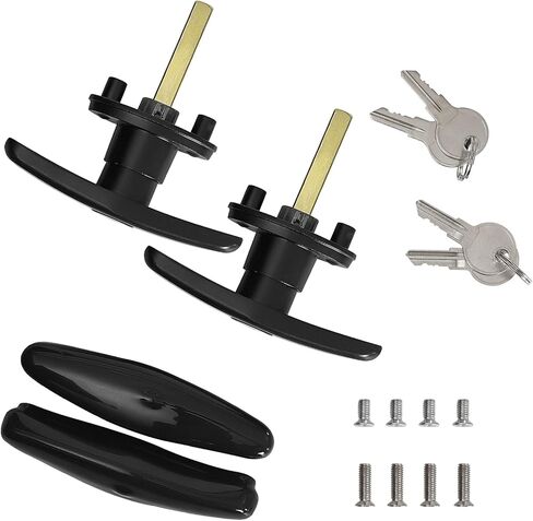 T-Handle for Truck Camper Shell Truck Cap Locking T-Handle with Dust Cover for Truck Canopy- 1 Pack Clockwise with 2 Keys（Key Alike） in Kuwait