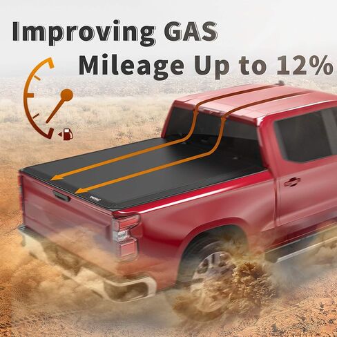 OEDRO Quad Fold Tonneau Cover Soft Four Fold Truck Bed Covers Compatible with 2015-2024 Ford F-150 F150 with 5.5 Feet Bed in Kuwait