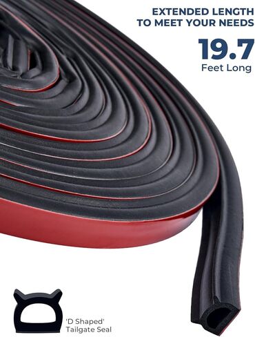 ISSYAUTO 19.7ft Truck Tailgate Seal Universal Pickup Tailgate Seal for Tailgate Gap, Sidewall or Use with Truck Tonneau Cover in Saudi Arabia
