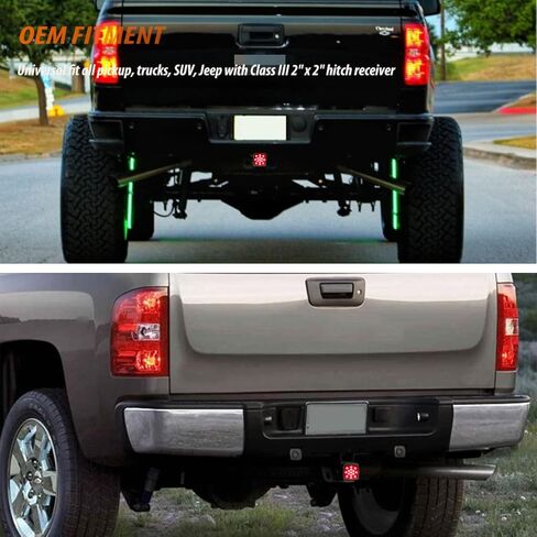 Adiil 2''Size 15-LED Brake Light Trailer Hitch Cover Fit Towing & Hauling，Red Lens Tow Hitch Driving & Brake Lamp in Kuwait