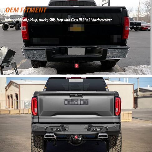 Adiil 2''Size 15-LED Brake Light Trailer Hitch Cover Fit Towing & Hauling，Red Lens Tow Hitch Driving & Brake Lamp in Kuwait