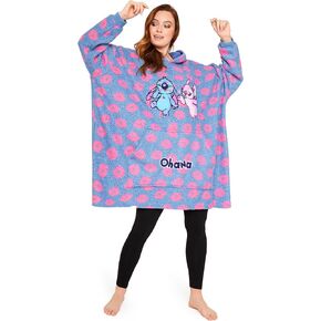 Disney Stitch Womens Fleece Hoodie, Oversized Fleece Poncho - Gifts for Her