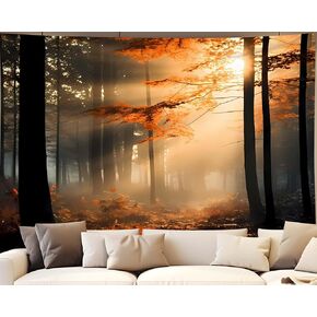 QGHOT Fall Tapestry Wall Hanging Autumn Backdrop for Photography Outdoor Scene Forest Tapestry Nature Landscape Tapestries for Bedroom Aesthetic Living Room Wall Decor (90.6"x70.9")