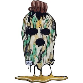 -Ski Mask Iron on Patches, Applique Patches, Embroidered Iron on Patches for Backpacks, T-Shirts, Hoodies, Sweatshirts and DIY Accessories (Black-Grey)