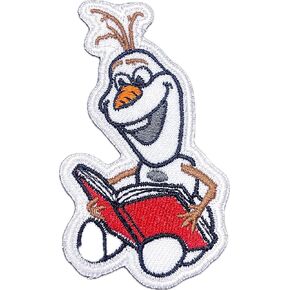 Olaf Reading Book Iron On Patches for Clothing Saw On/Iron On Embroidered Patch Applique for Jeans, Hats, Bags (Mickey)
