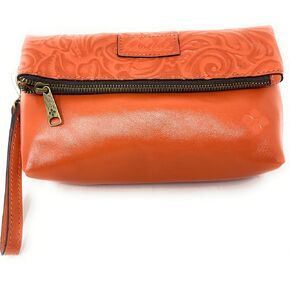 Patricia Nash Leather Valerie Wristlet Clutch Handbag Purse in Magenta Red