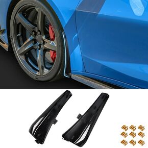 Extended Front Splash Guards Mud Flaps,ABS Plastic Side Rock Guards Mudflap Fender Mudguard ﻿ Accessories for Corvette C8 Z06/E-Ray 2023-2024