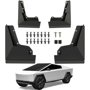 for 2024 Tesla Cybertruck Mud Flaps, No Drilling Required, ABS Splash Guards for Front & Rear Protection, Set of 4, OEM Style Fender Guards, All-Weather Protection