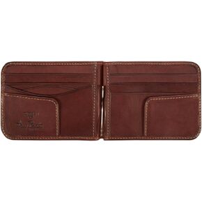Tony Perotti Mens Money Clip Bifold Wallet Slim Minimalist Card Case Pockets Italian Leather