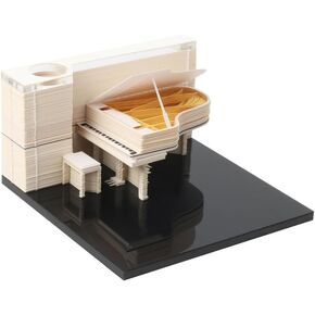 Time Piece Calendar, 3d Memo Pad Creative Desk Calendar, Room Decor Aethetic Gift (2025 Calendar Piano Black)