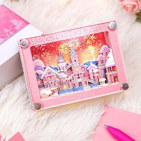 Allnice 3D Desk Calendar 2025 Memo Pad with LED Light, 2025 Time Piece Calendar 3D Castle Weekly Calendar Notepad DIY Paper Carving Art Craft Gift for Christmas New Year Desktop Decoration