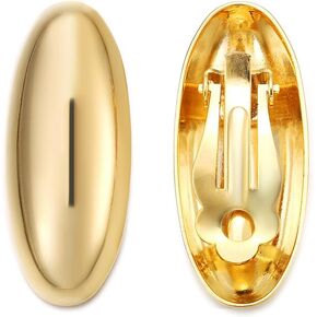 Gold Geometric Clip on Drop Earrings Chunky Clip Earrings Non Pierced Dangle Jewelry in Kuwait