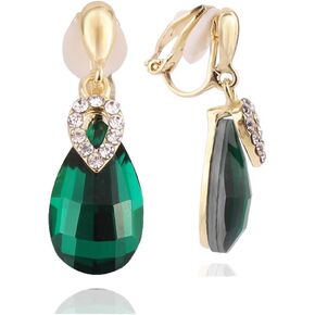 High-grade Rhinestone Crystal Clip on Earrings No Pierced for Women Party Wedding Anti-Allergy Ear Clip
