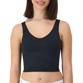 Hanes Women's Moves Bralette, V-Neck Cropped Pullover, Built-in Shelf Bra, Odor Control
