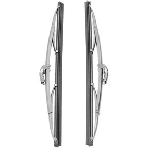 Wiper Blade Set,12in/30.48cm Front Windshield Wiper Blades Stainless Steel Polished Silver Universal for Car