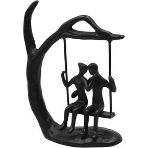 Couple Metal Sculptures Home Decor for Him or Her, Gifts for Anniversary, Romantic Office Knick Knacks as Marriage Wedding Gift, Birthday Gift for Girlfriend, Boyfriend, Wife or Husbend