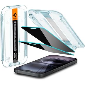 Spigen Tempered Glass Screen Protector [GlasTR EZ FIT - Privacy] Designed for iPhone 15 Plus [2Pack]