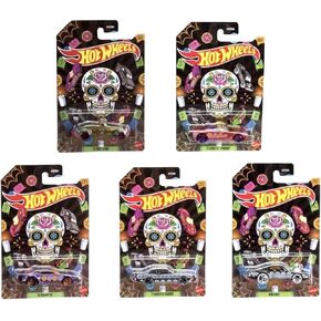 Hot Wheels 2023 Dia De Los Muertos Halloween Complete Set of 5 Diecast Vehicles from DXT91-956F Release