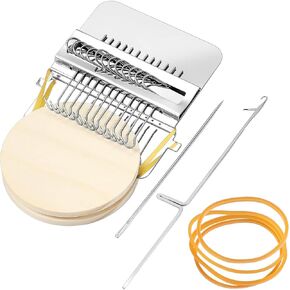 HUSSAIN Small Loom-Speedweve Type Weave Tool DIY Small Textile Machine Wooden Convenient Darning Machine Loom Metal DIY Textile Tools for Mending Clothes Quickly Easily