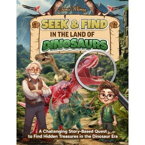Seek & Find in the Land of Dinosaurs: A Challenging Story-Based Quest to Find Hidden Treasures in the Dinosaur Era (Premium Hidden Object Puzzle Book for Kids 6-12 Years Old) (Seek and Find)
