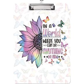 Clipboard Decorative,Clipboard Cute,A4 Letter Size Clip Board Pattern with Low Profile Clip,Paperboard for Office School Supplies Cute Teacher Rainbow Pattern 12.5 * 8.7
