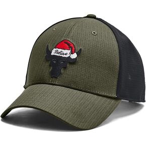 Under Armour Men's Project Rock Red One Trucker Hat, Marine OD Green/Black/Red, One Size Fits Most