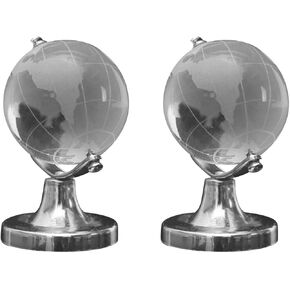 NOLITOY 2pcs Crystal Globe Clear World Globe World Map Crystal Glass World Globe Crystal Glass Desk Globe Table Top Decor Educational Globe Decor Delicate Globe Model Tabletop Globe Decor