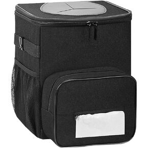 1 PC Car Trash Can, Leak-Proof Storage Bag, Hanging Multipurpose Car Trash Bag, Collapsible Car Tissue Holder, Universal Waterproof Pockets Accessories (Black)