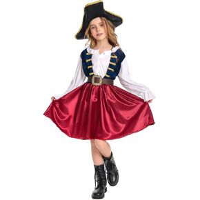 Girls Halloween Costumes 2024 Pirate Costume for Girls Dress up Kids Birthday Party Dress Halloween Cosplay Outfits