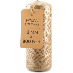 MROCO Natural Jute Twine 800 Feet Long Twine String for Crafts Gift Wrapping Packing Christmas Jute Rope for Gardening Plant Brown Hemp Rope Wedding Decor