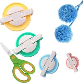 Pompom Makers, Qtopun 4 Sizes Pom pom Maker Tool with 1pcs Scissors DIY Fluff Ball Weaver for Wool Yarn Knitting Craft