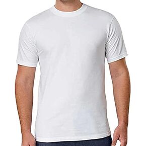 Kirkland Signature Men's Crew Neck Tee 100% Combed Heavyweight Cotton T-Shirts (Pack of 6), White, Medium