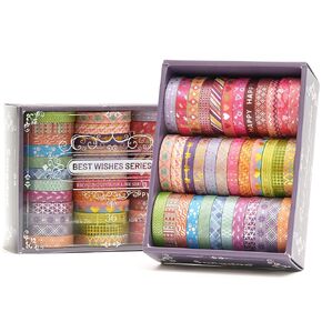36 Rolls Skinny Washi Tape Set Gold Foil Detailing Arts Adhesive Tapes Basic Patterns Decorative Masking Tape Sets for Craft, Kids, Scrapbook, DIY, Gift Wrapping (Black & Gold)