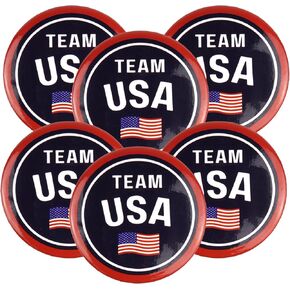 أزرار 2024 Team USA، دبابيس مشجعي الرياضة الوطنية، 2.25 بوصة (عبوة من 6) in Kuwait