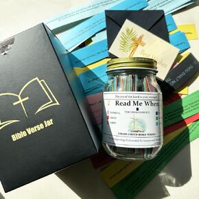 Bible Verses Jar,Read Me When Bible Verses in a Jar for Emotions and Feelings,Prayer Request Jar,Christian Bible Gifts,Church Gift or Thank-you,Scripture Cards with Bible Verses Jar (A)
