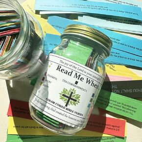Bible Verses Jar,Read Me When Bible Verses in a Jar for Emotions and Feelings,Prayer Request Jar,Christian Bible Gifts,Church Gift or Thank-you,Scripture Cards with Bible Verses Jar (A)