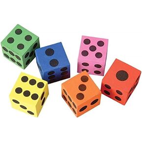 Rhode Island Novelty ~ 12 ~ Foam Dice ~ 1.5 Inch ~ Games Math Teaching ~ New