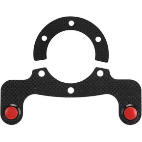 Steering Wheel Horn Button for 6 Bolts Racing Steering Wheel Car Carbon Fiber External Horn Button Kit (Dual Button)