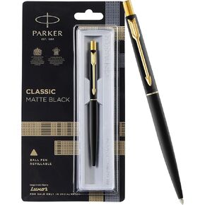 Parker Classic Matte Black Gold Trim Ball Pen
