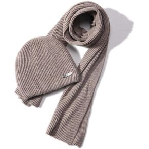 cashmere beanie hat scarf set for women winter knit long scarf neck warmer stylish beanie unisex gift set