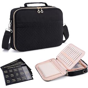 Bible Cover for Women,Bible Case with Shoulder Strap with 75 Waterproof Bible Tabs,Bible Bags,Bible Carrying Case for Lady Girls,Bible Gift,Book Protector for Book Lovers,Black