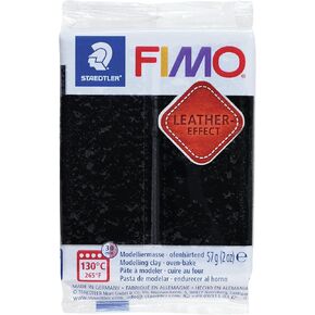 Fimo Leather Effect Polymer Clay 2oz-Black -EF801-909