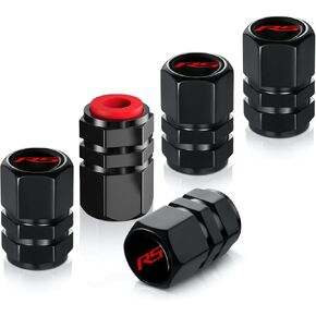 Metal Tire Valve Stem Cap Covers RS Emblem Air Valve Cap Set Dust Proof Leak-Proof Air Cover Compatible with Chevy Camaro RS Accessories (RS)